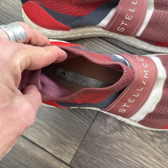 Stella McCartney x Adidas Red/Grey Knit Ultra Boost Sneakers - Picture 11 of 13